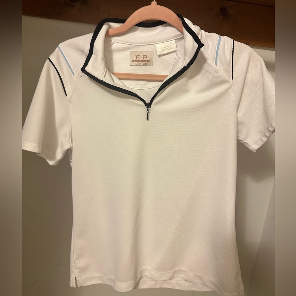 EP Pro Tour Tech Women’s Short Sleeve Golf Polo Shirt Size Medium. White.